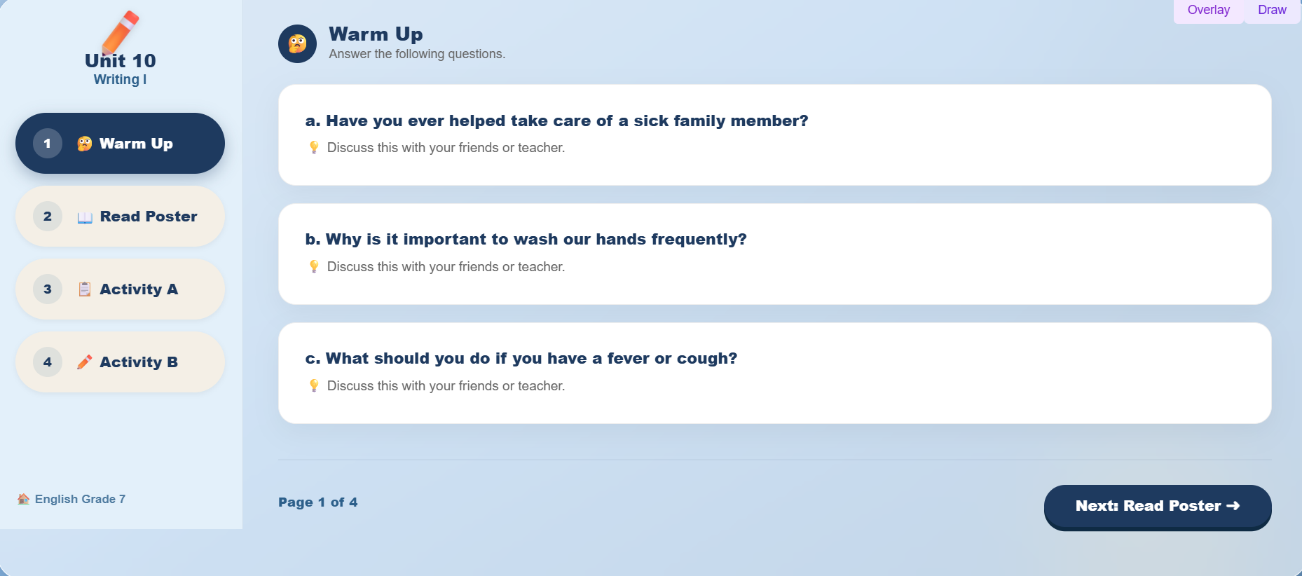 Writing I : Prepare a leaflet
