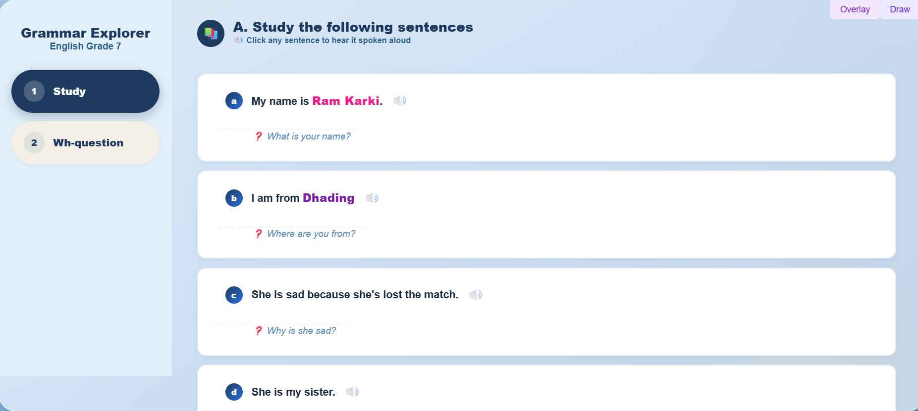 Grammar II: Wh-questions