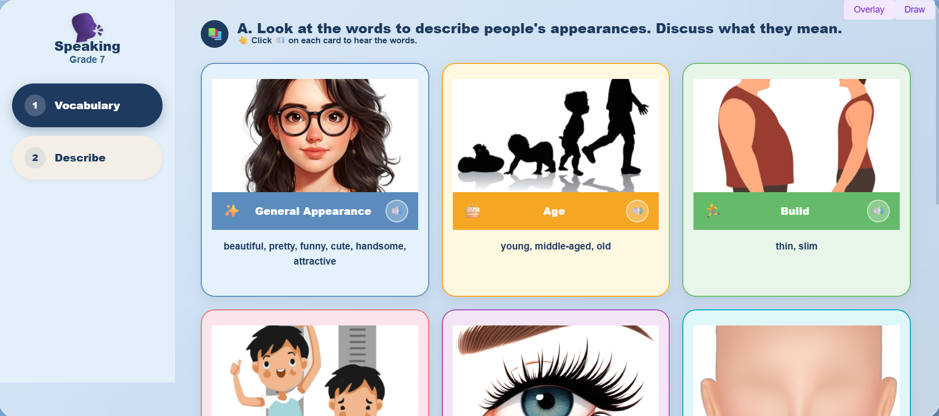 Speaking: Describing People‟s Appearances