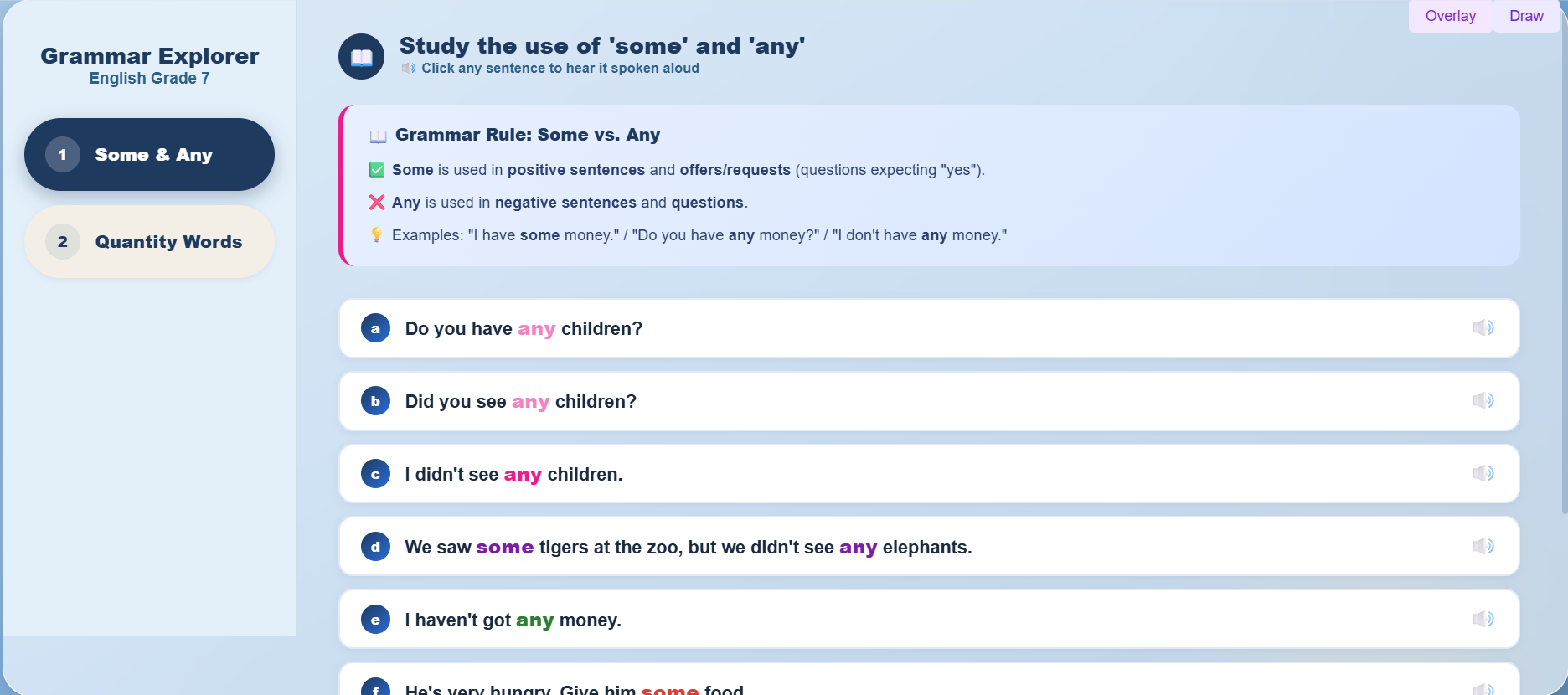 Extra Bit : Use of different quantifiers