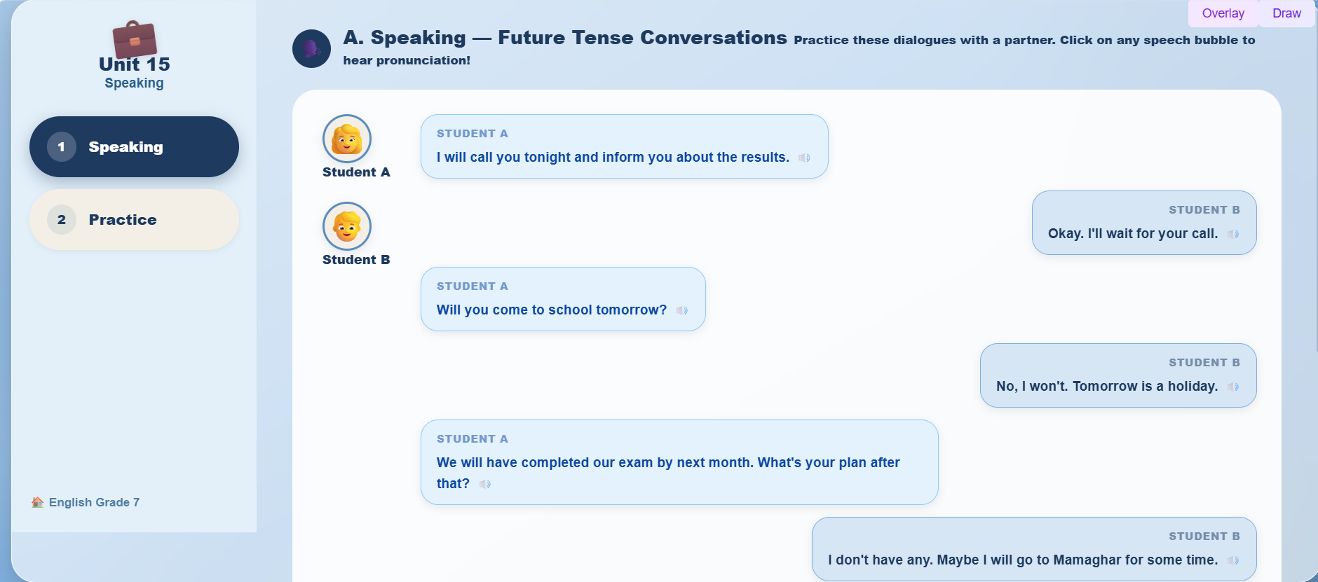 Speaking: Talking about Future