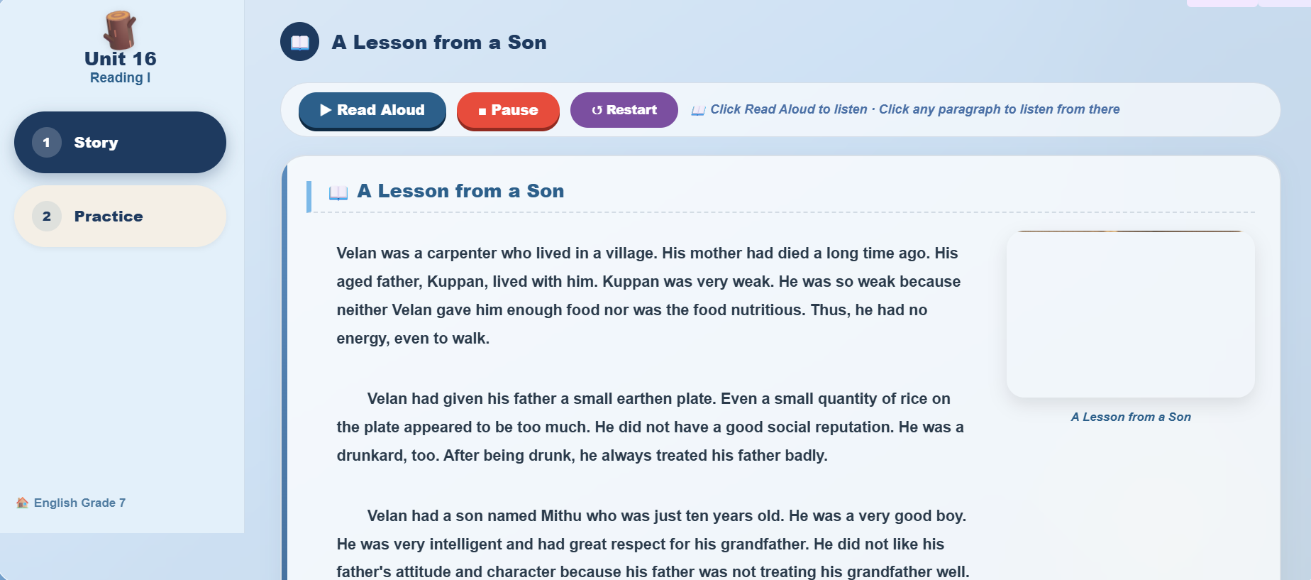 Reading I: A Lesson from a Son