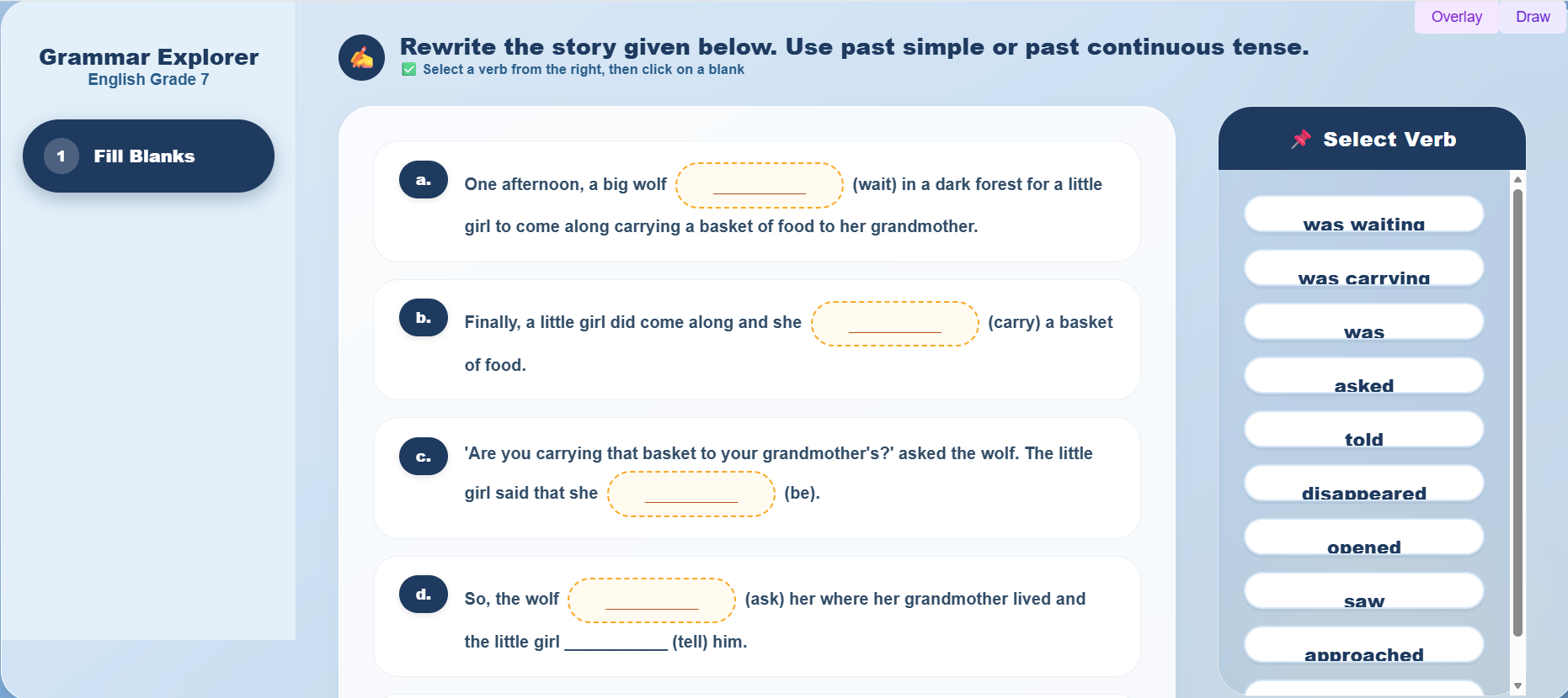 Grammar II: Simple Past and Past Continuous Tenses