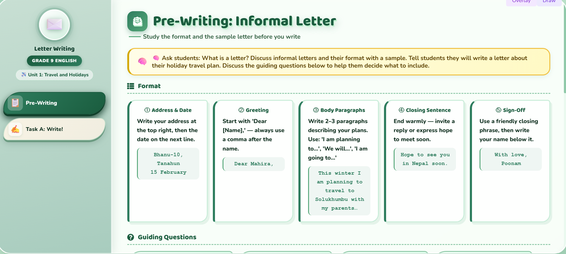 Writing II : Letter writing