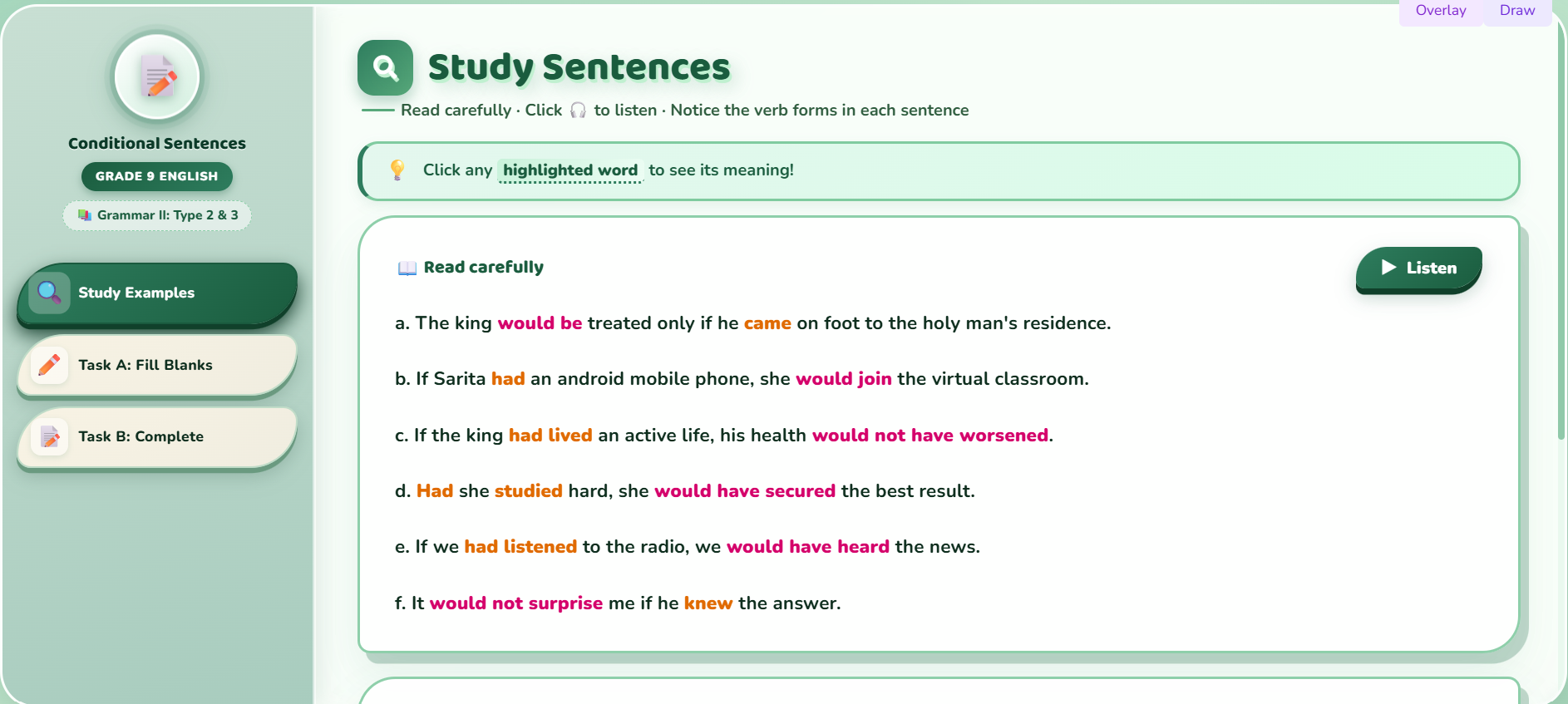 Grammar II : Conditional sentences type 2 & 3