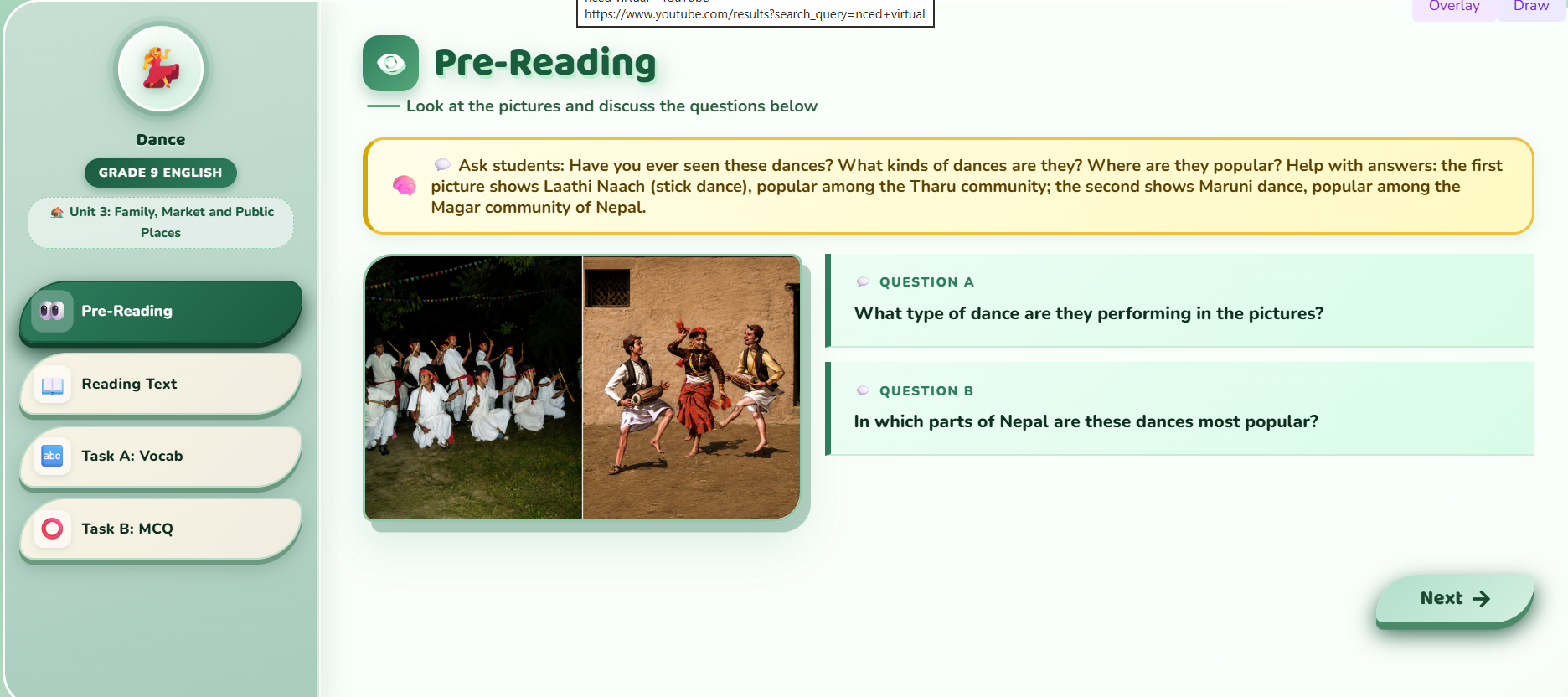 Reading II : Story: Dance?