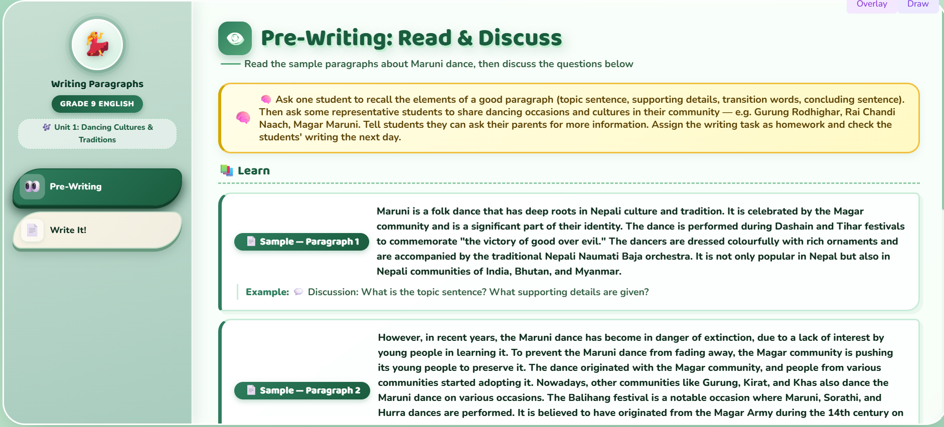 Writing II : Writing paragraphs