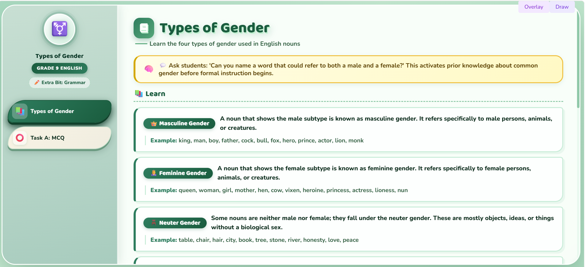 Extra bit : Types of gender