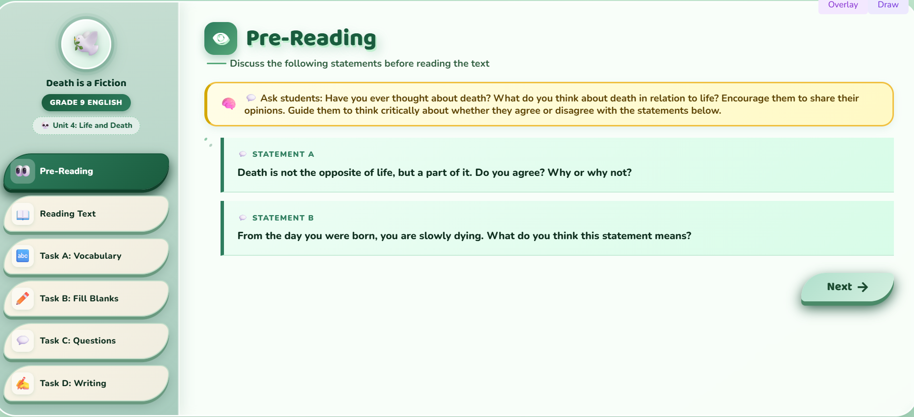 Reading I : Death is a Fiction
