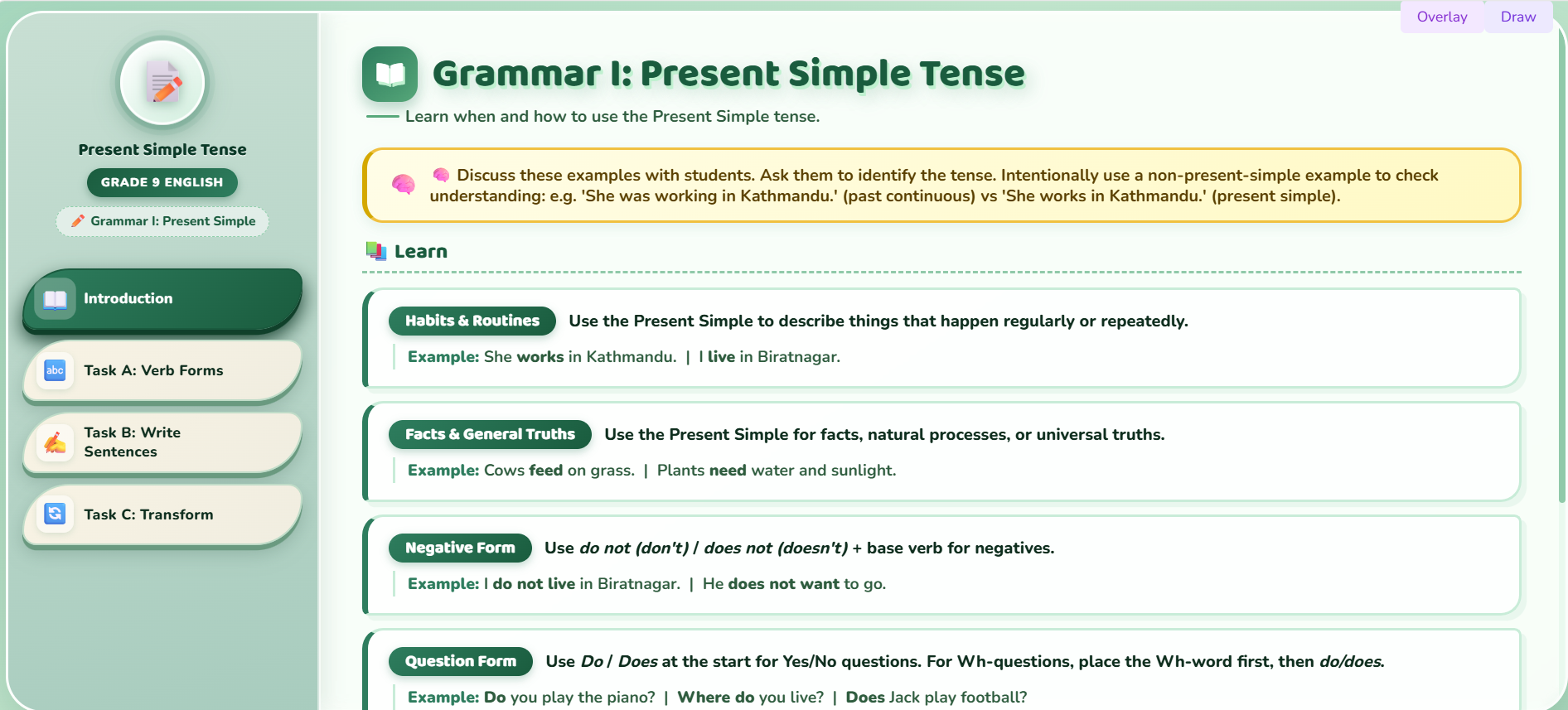 Grammar I : Present Simple