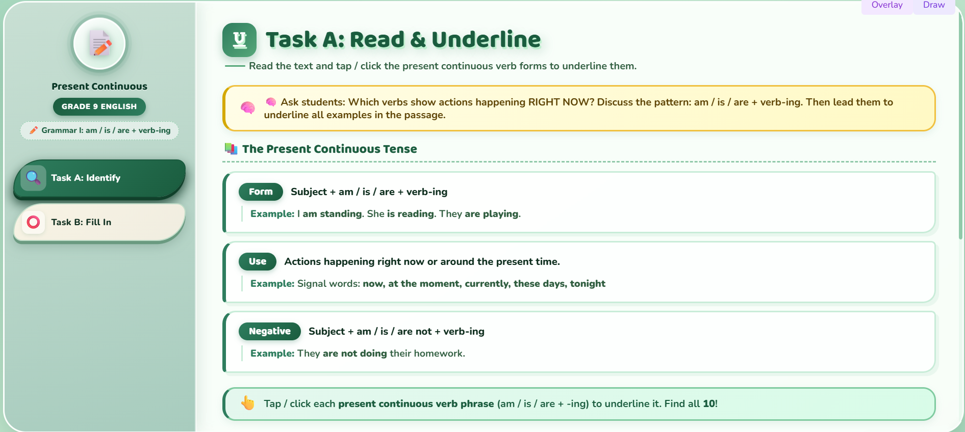 Grammar I : Present continuous