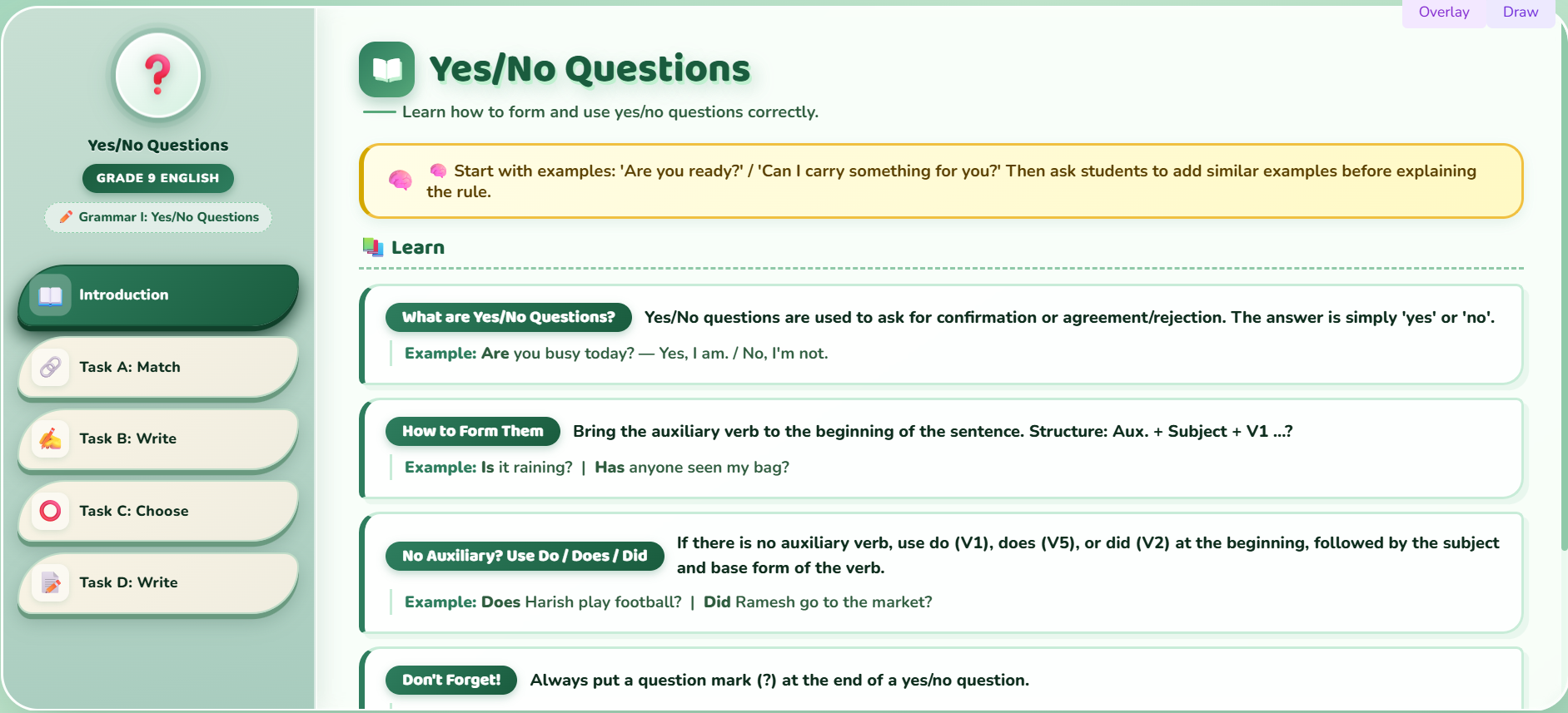 Grammar I : Yes/no question