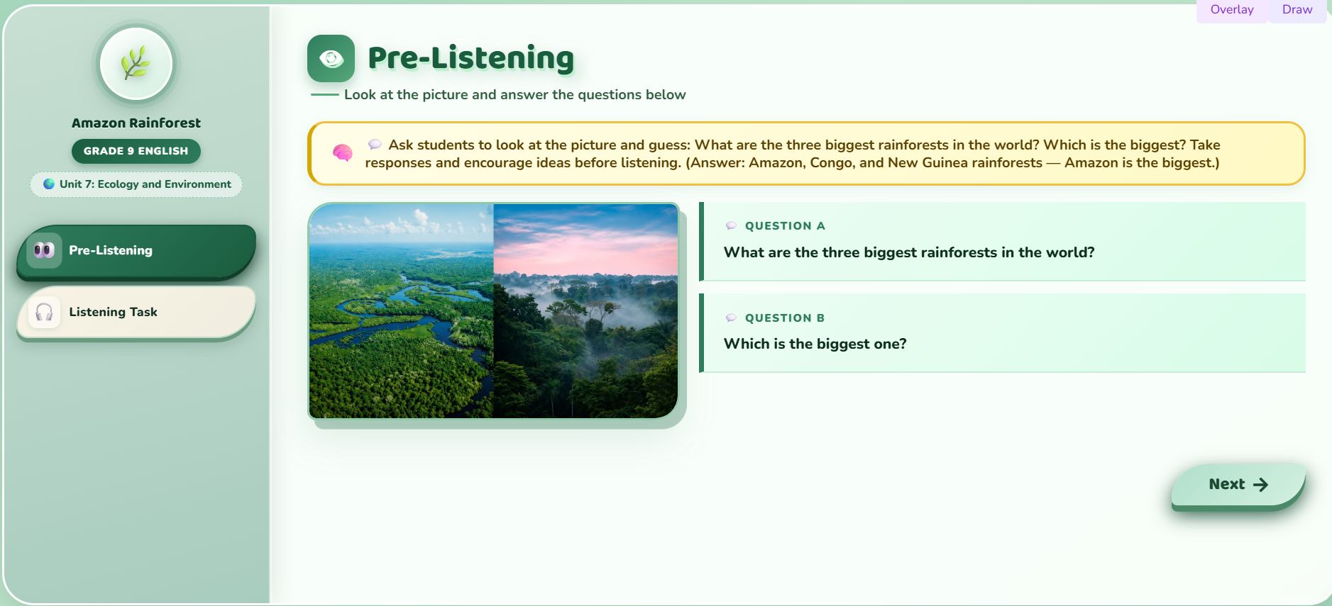 Listening Facts : on Amazon Rainforest friends