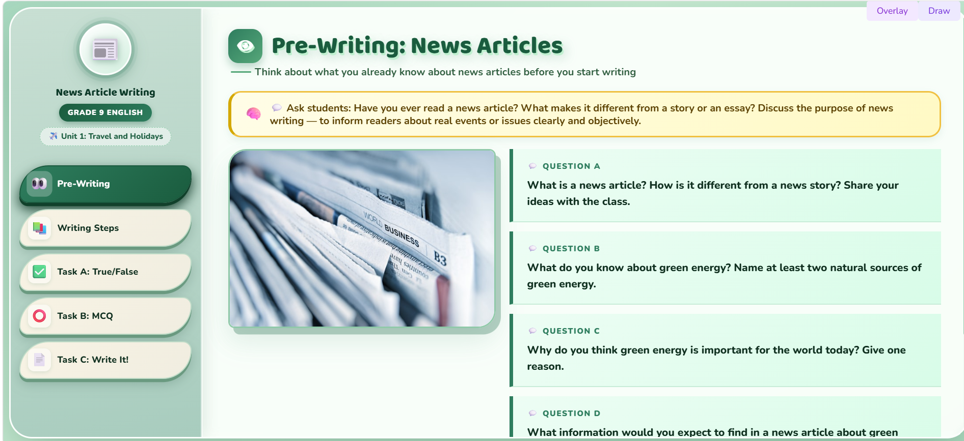 Writing II : News article