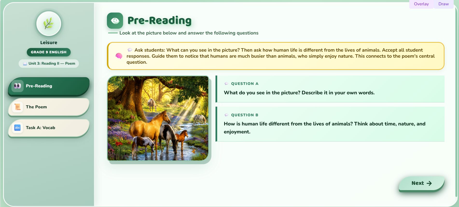 Reading II Poem: Leisure