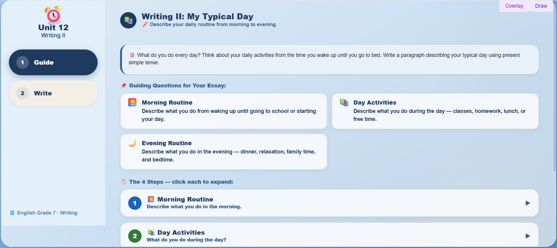 Writing II: Write a paragraph