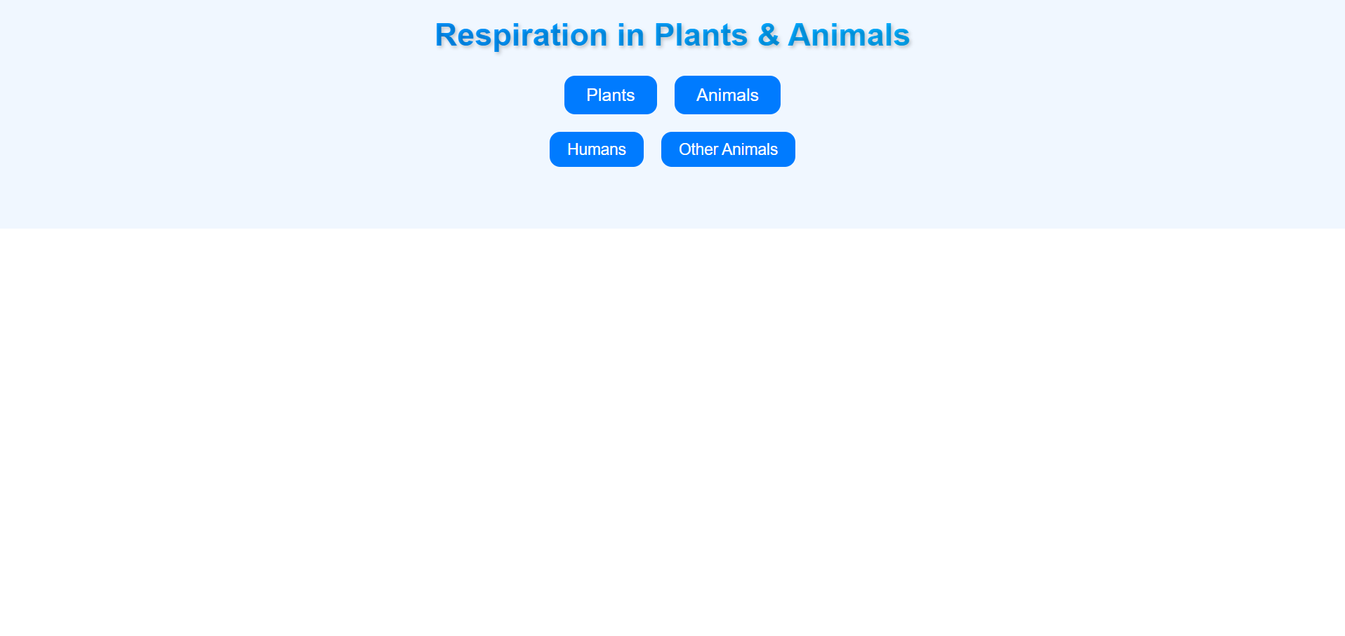Respiration in Plants and Animals