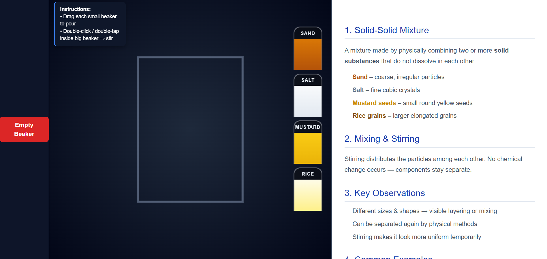 Mixtures of Solids and Solid