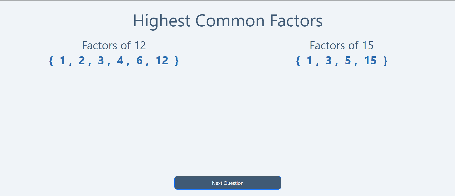 Highest common factor