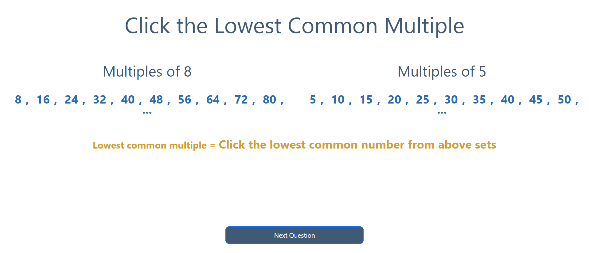 Lowest common multiples