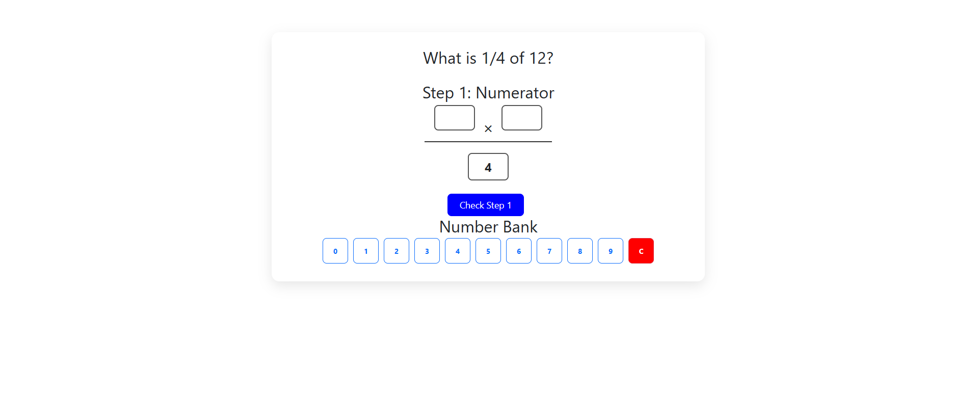 Multiplication of a fraction and a whole number