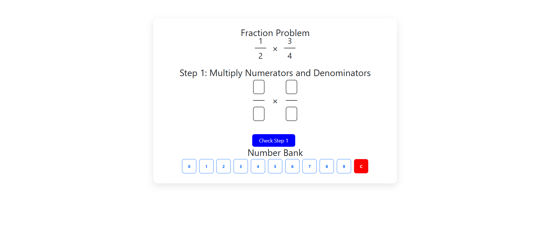 Multiplication of fraction by a fraction