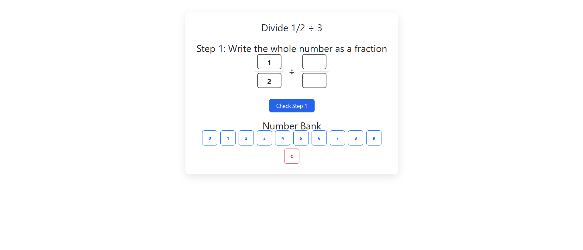 Division of a fraction by another fraction