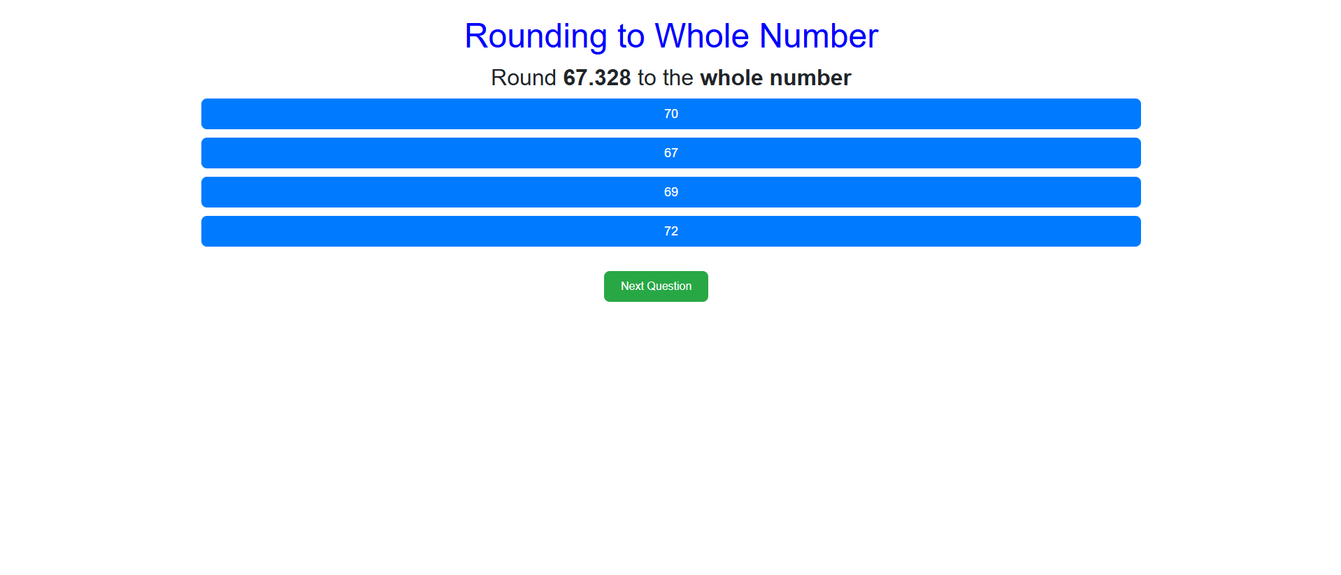Rounding off of decimal numbers