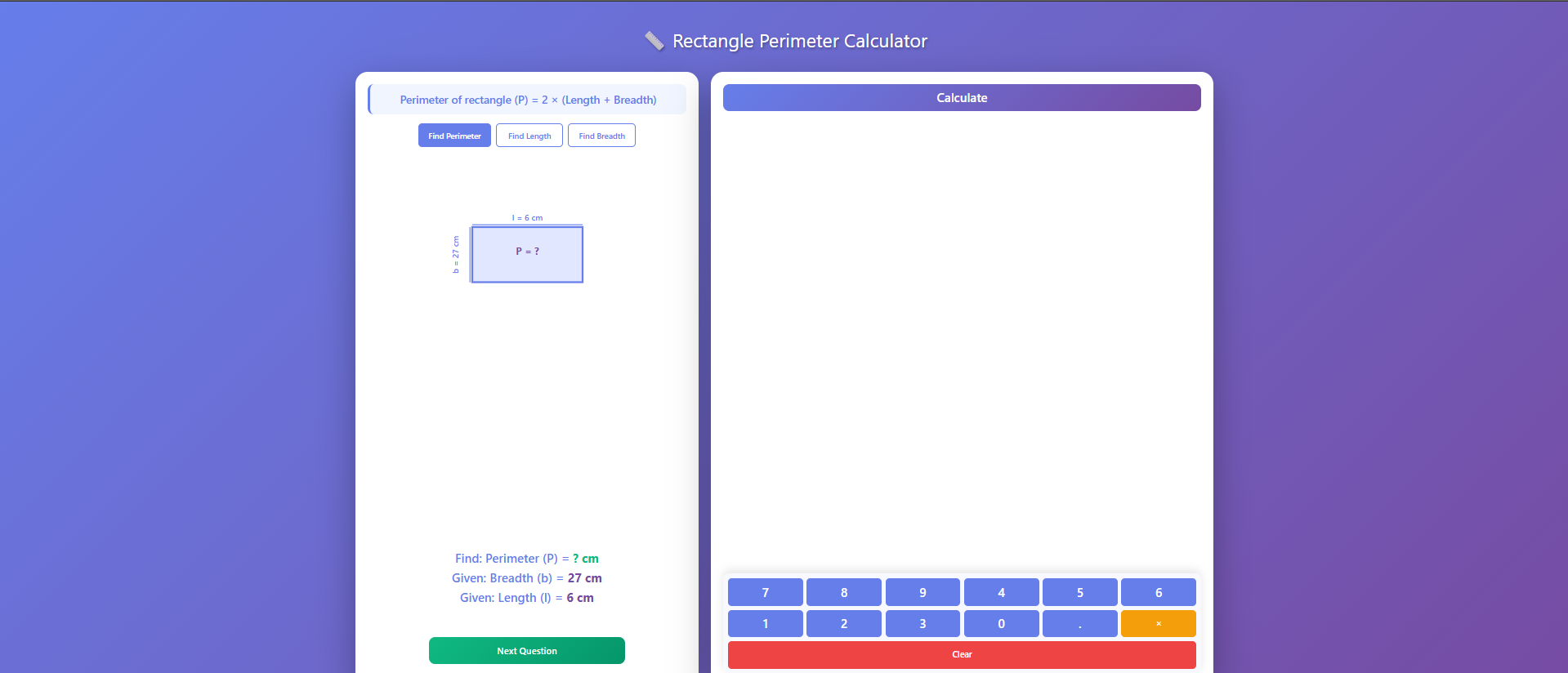 Perimeter of rectangle