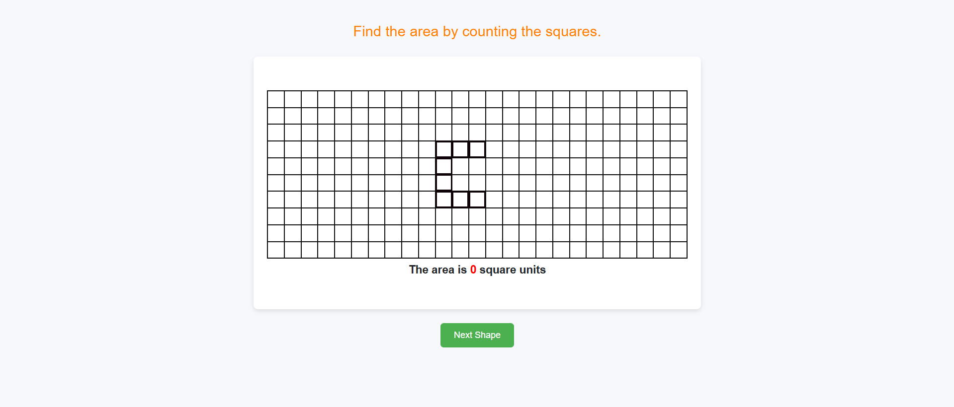 Area of regular objects