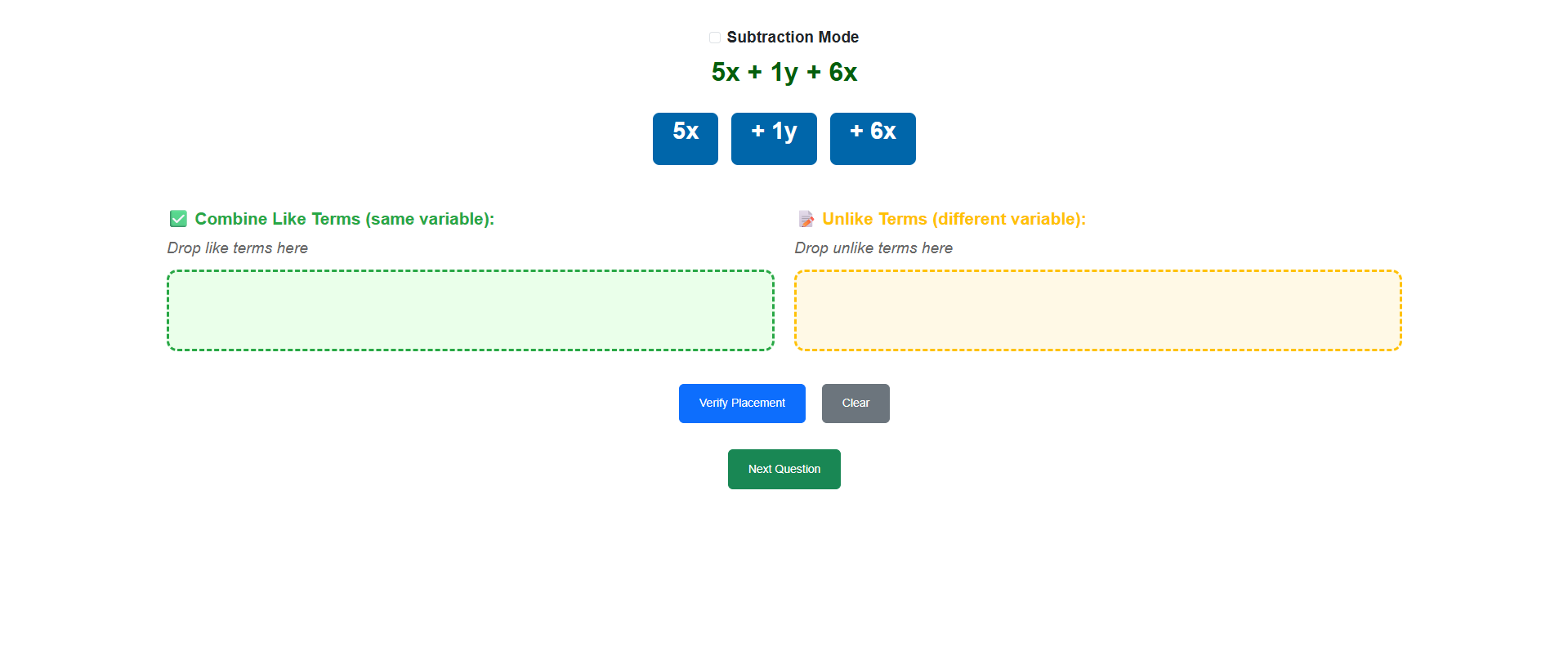 Addition and Subtraction of algebric expression