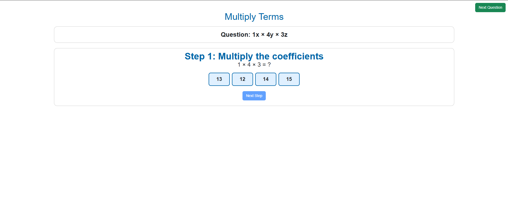 Multiplication of Monomial algebric expressions