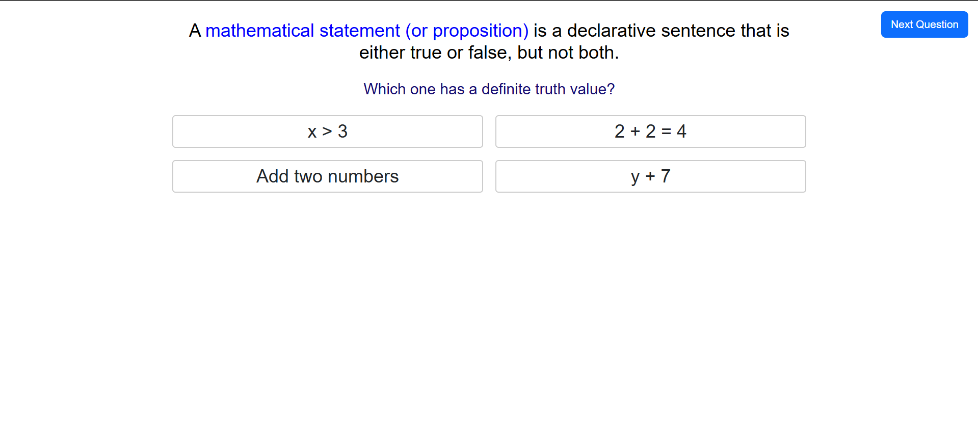 Mathematical Statements