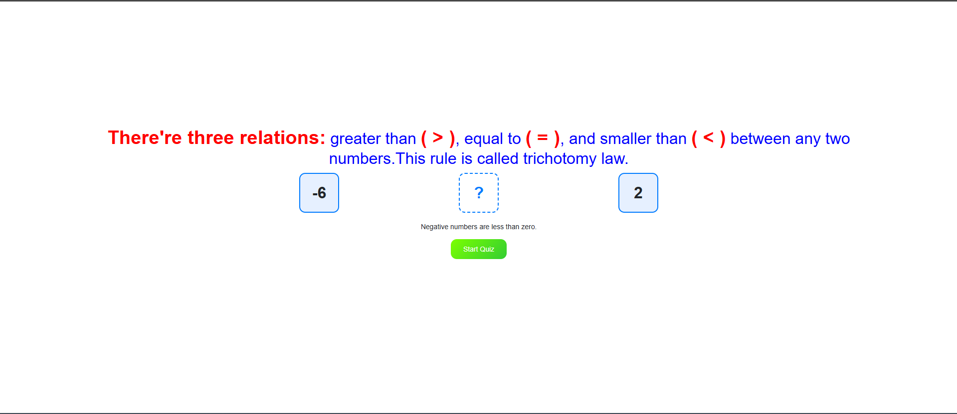 Trichotomy laws