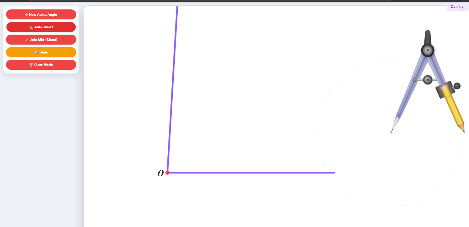 Construction of bisector of an angle