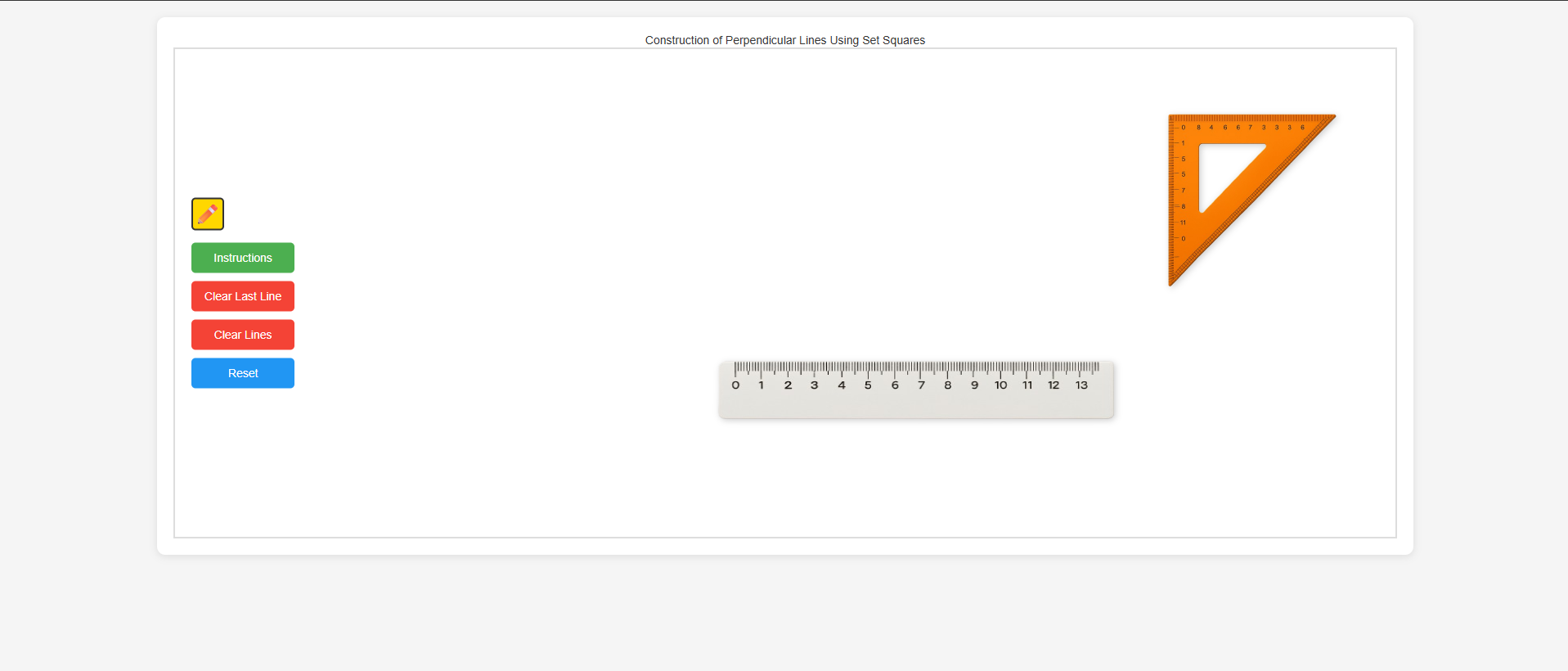 Construction of perpendicular lines by using set sqaures