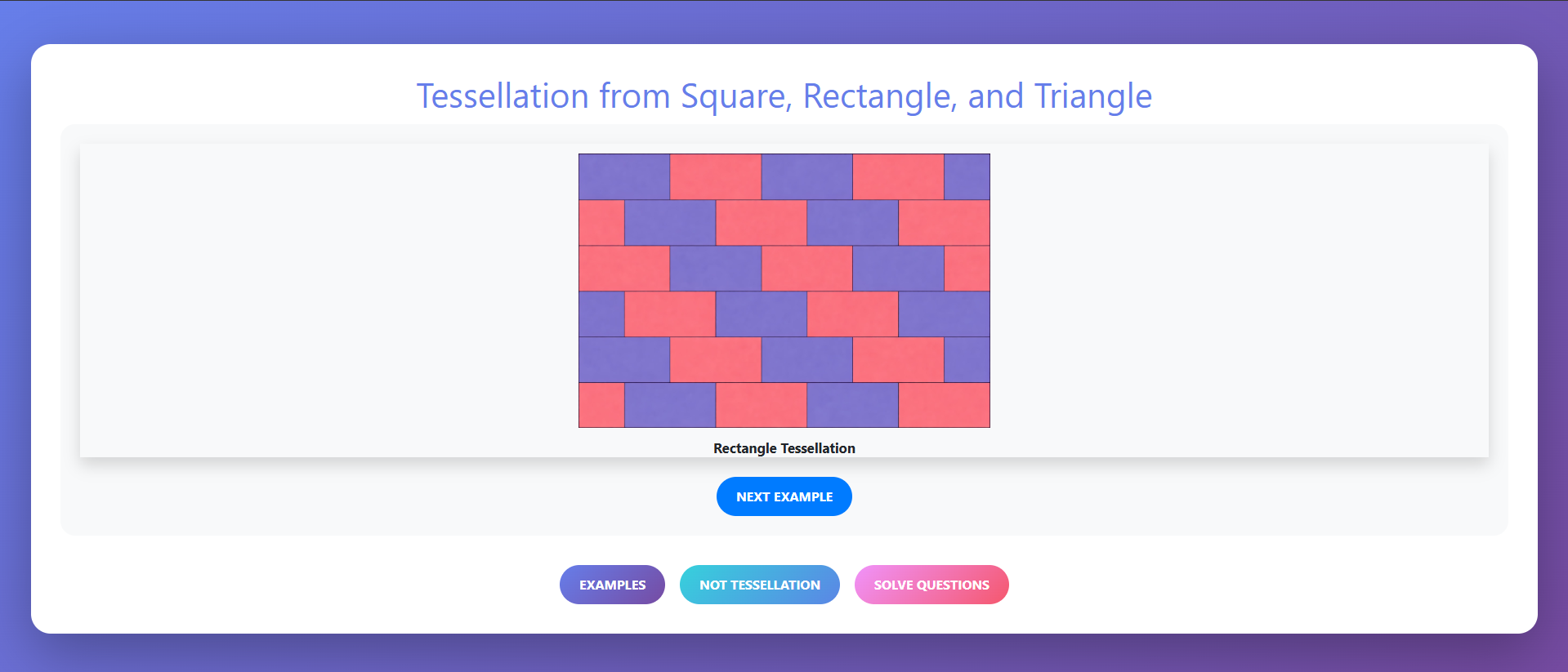 Tessellation from rectangle and square