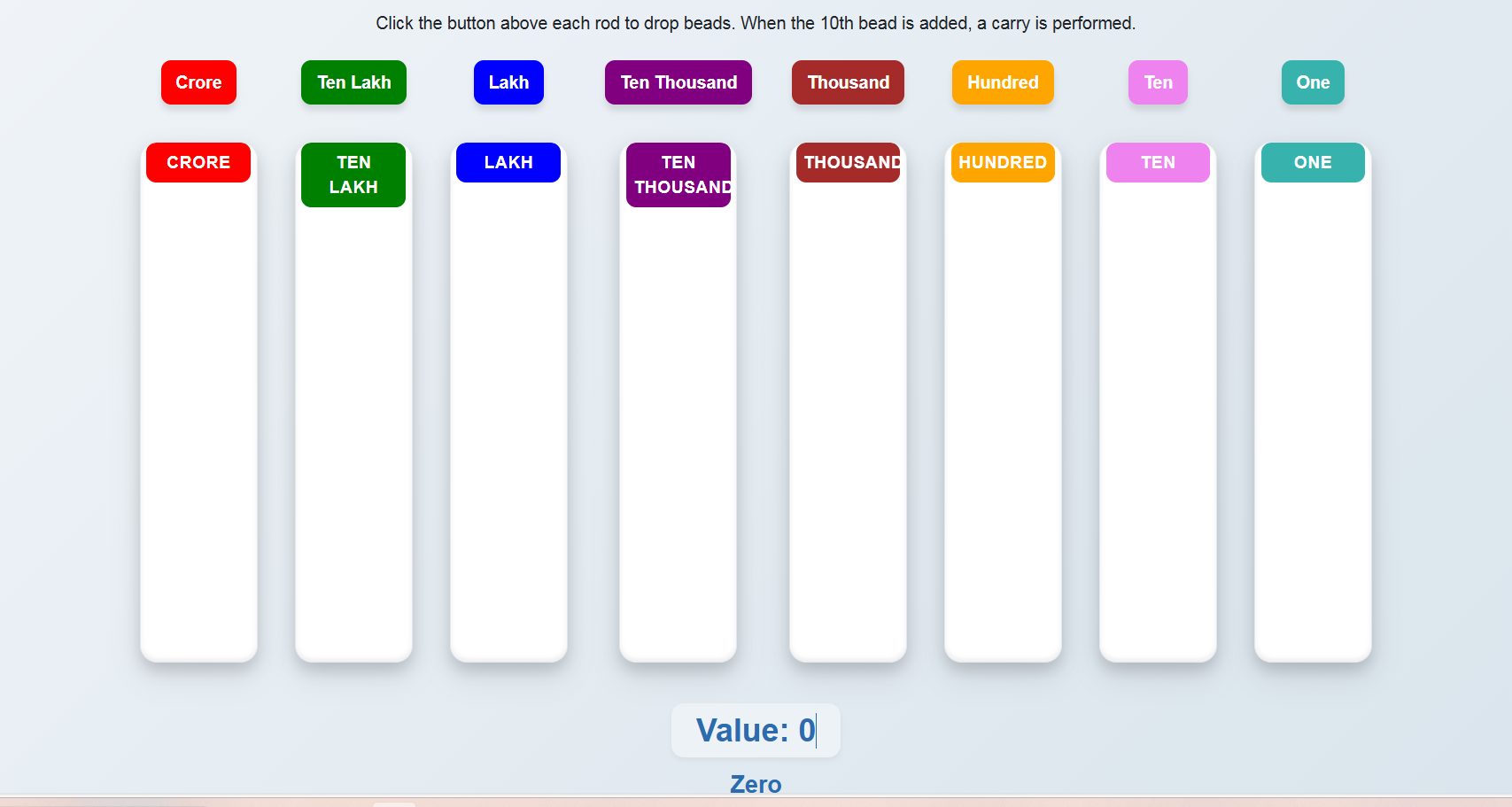 Show block and Abacus place number in each position and compare one by one place