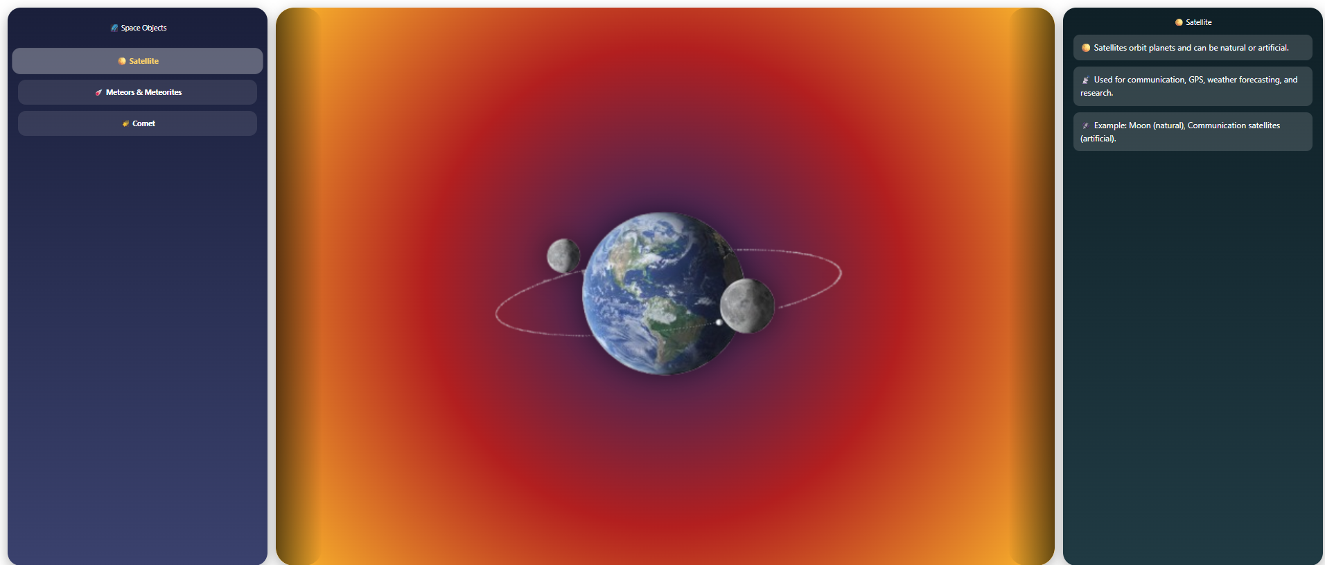 Satellite,Metors and Meteorites,Comet
