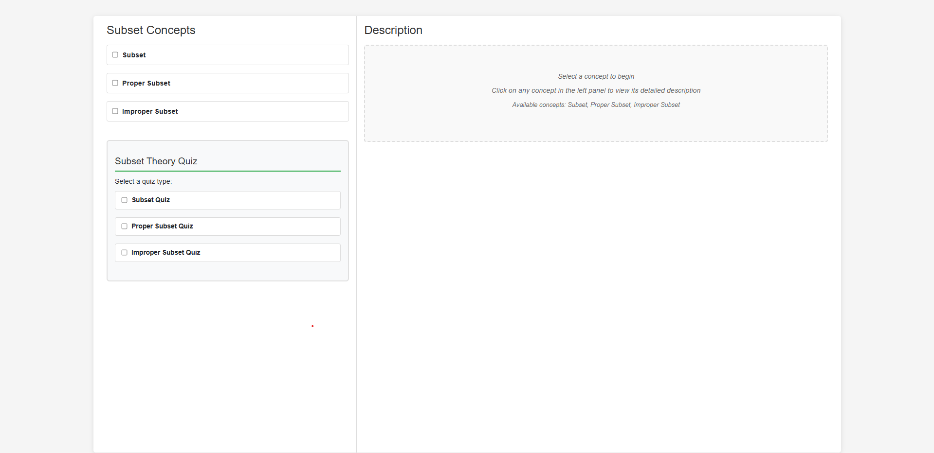Subset,Proper and Improper Subsets