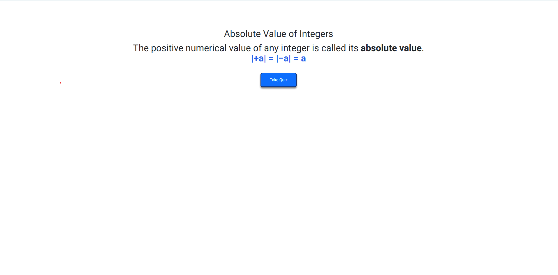 Absolute Value of  Integers