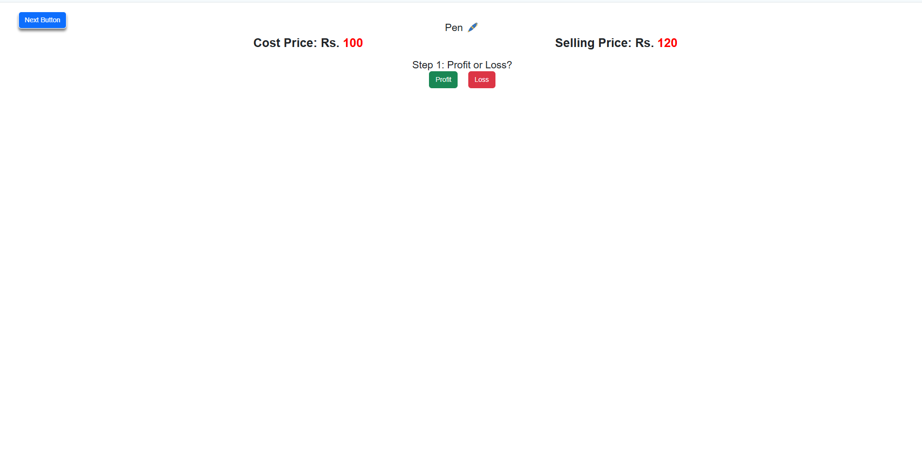 Profit and Loss with Percentage