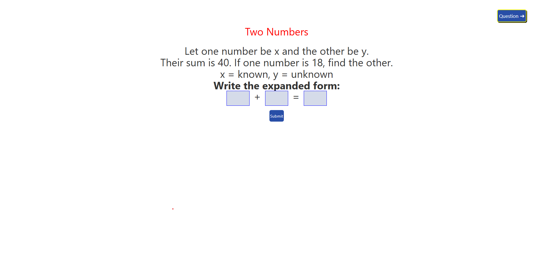 Problem of Linear Equation on two variables