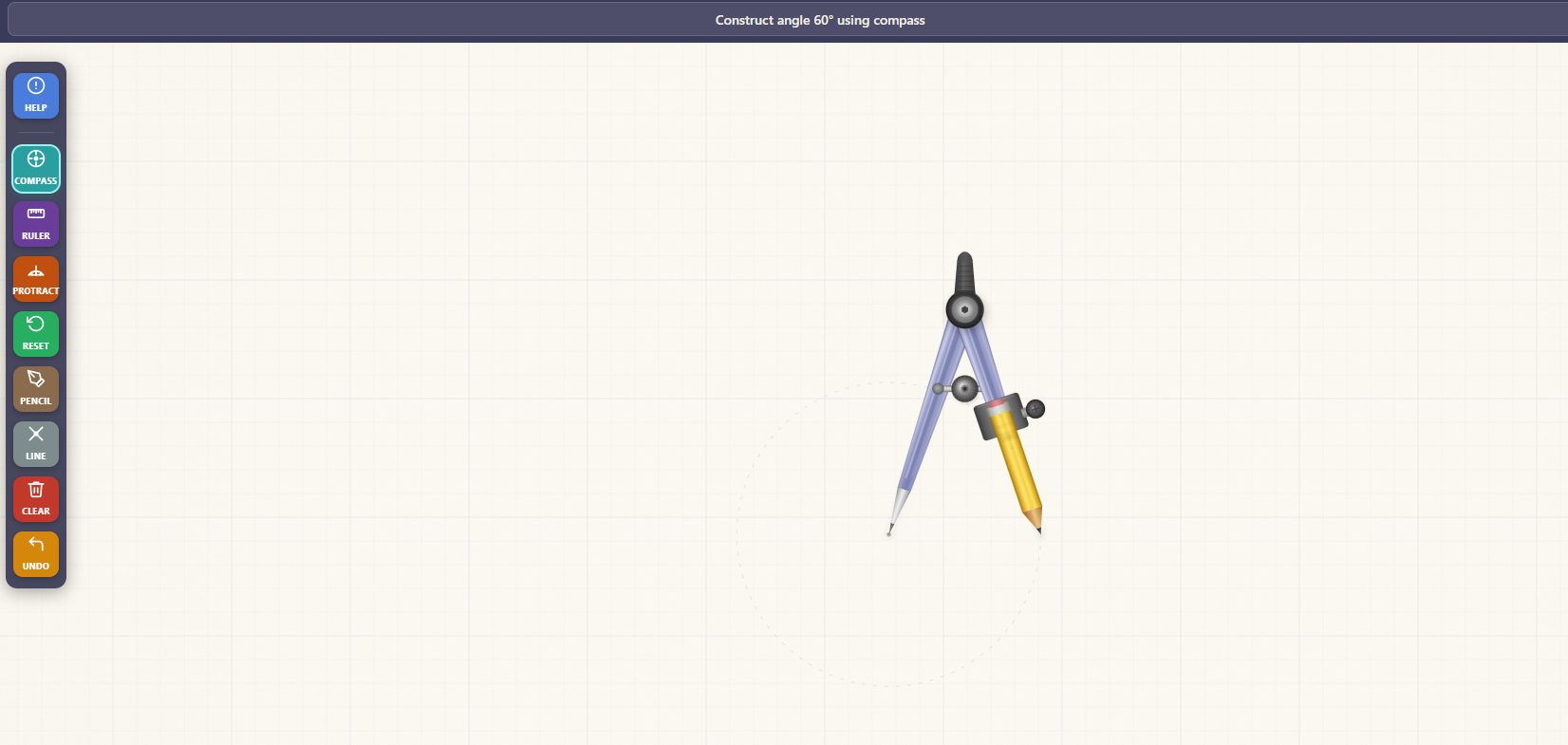 Construction of Equal Angle Using Compass