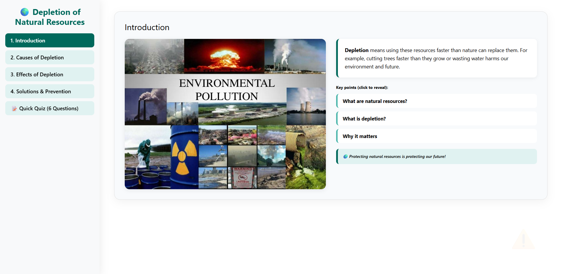 Depletion of Natural Resources