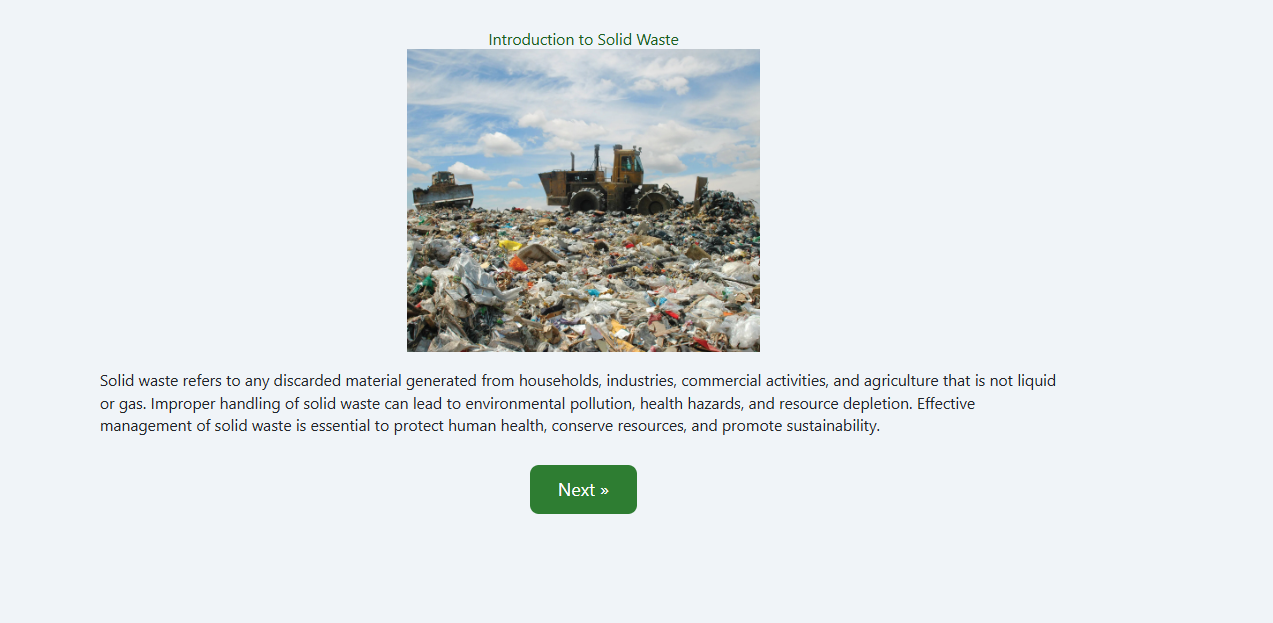 Management of Solid Waste