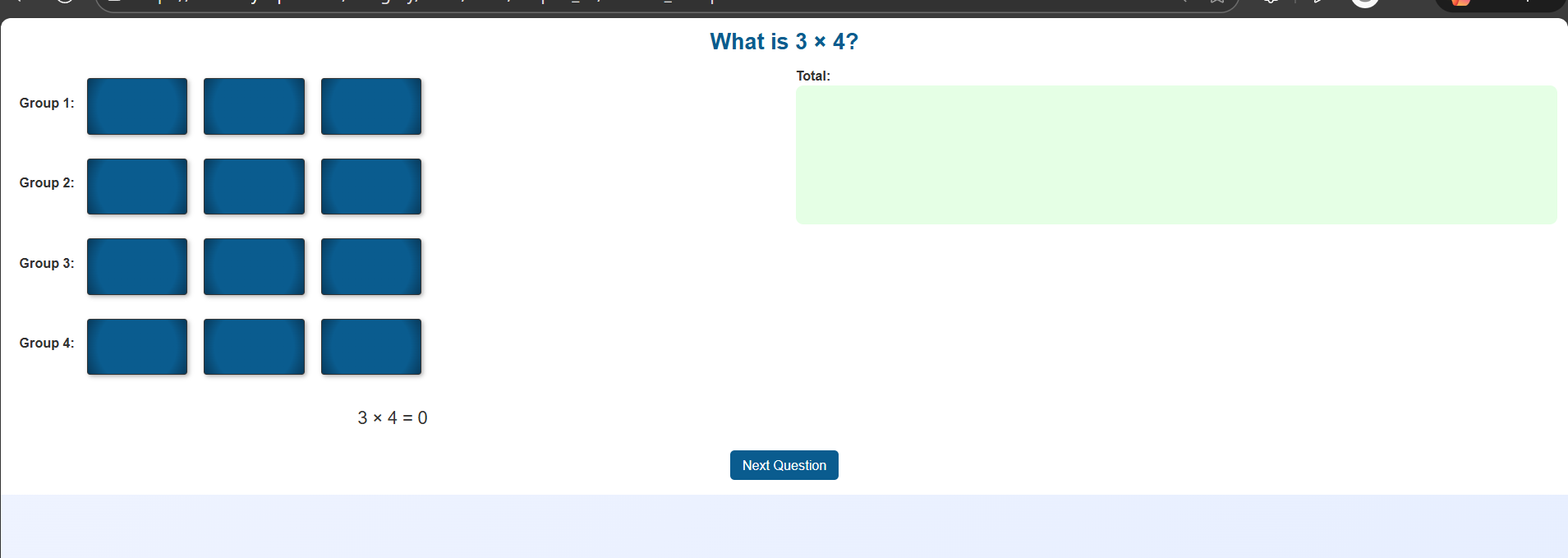 Block exam to illustrate Multiplication is adding same number multiple times