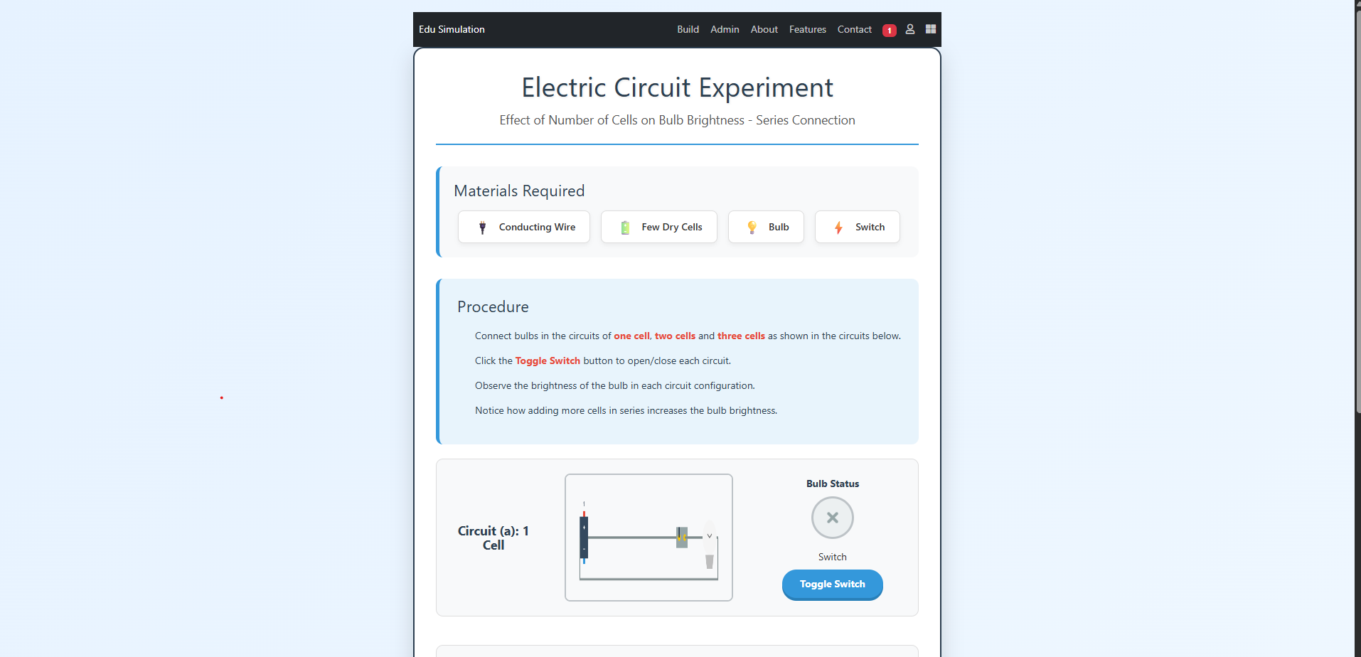 Electric Circuit and Combination of Cells