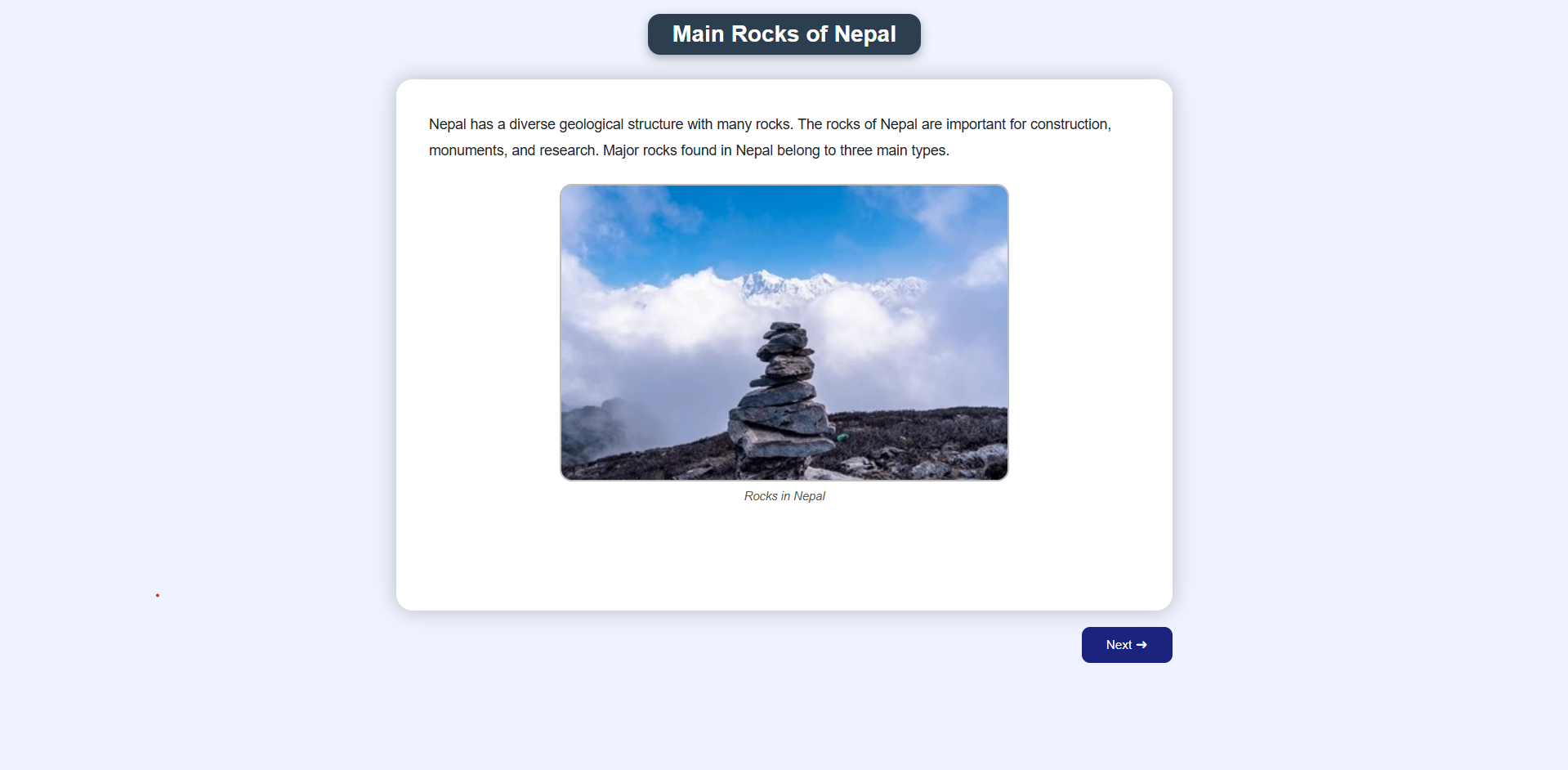 Main Rocks in Nepal