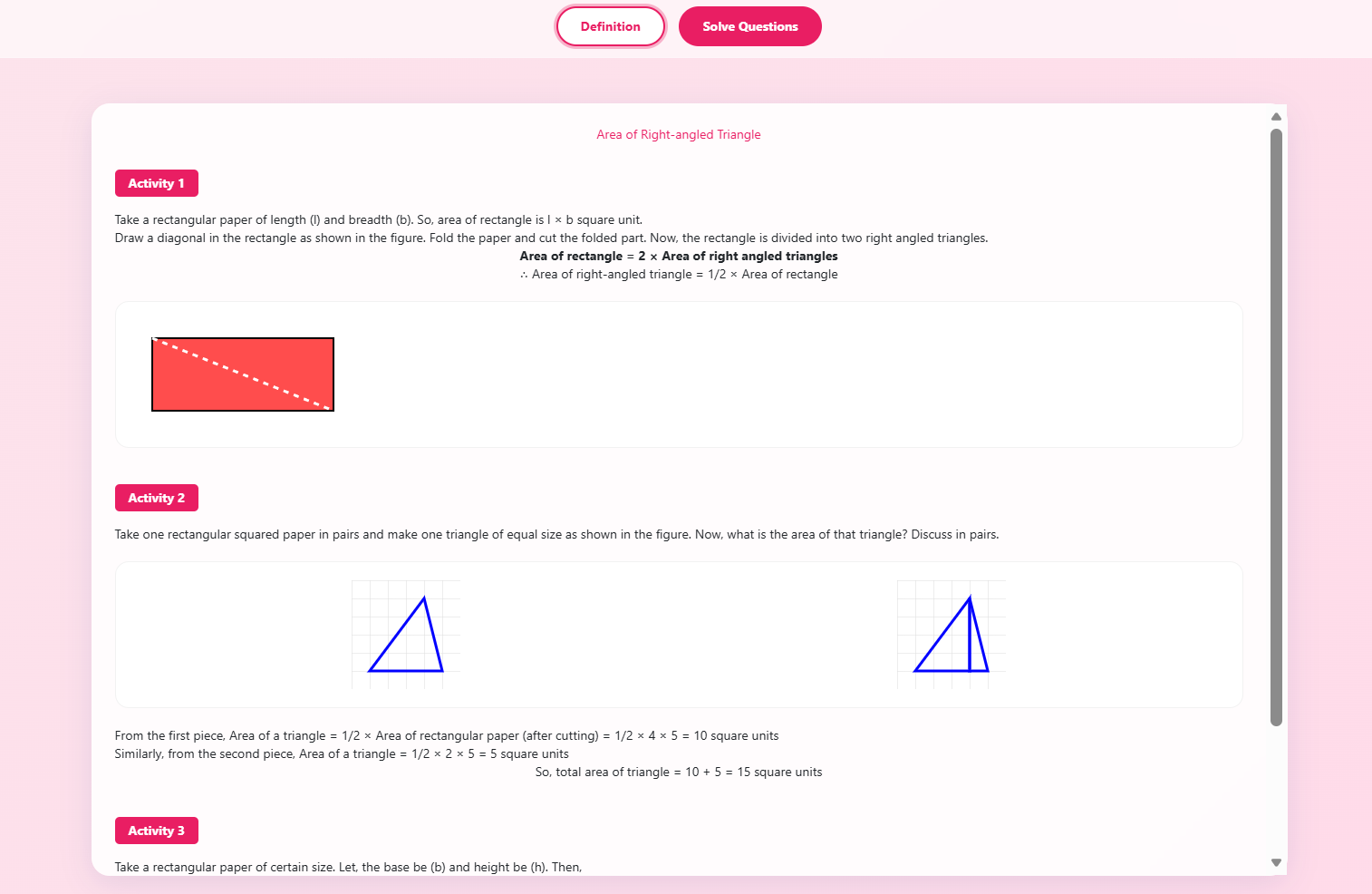 Area of Right-angled Triangle